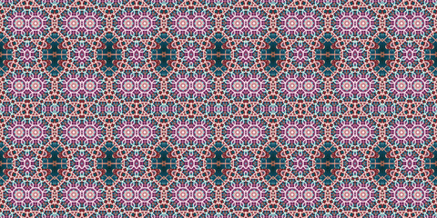 Seamless kaleidoscope pattern. The texture of the woven pattern. Endless pattern