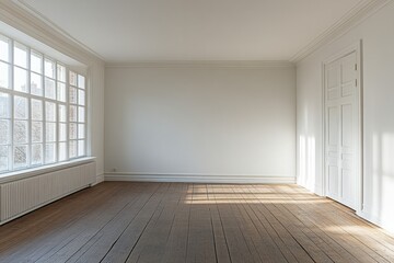 Fototapeta premium A large white wall in an art gallery