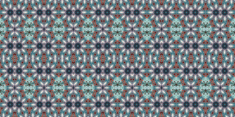 Seamless kaleidoscope pattern. The texture of the woven pattern. Endless pattern