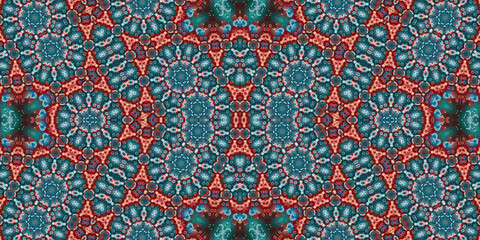 Seamless kaleidoscope pattern. The texture of the woven pattern. Endless pattern