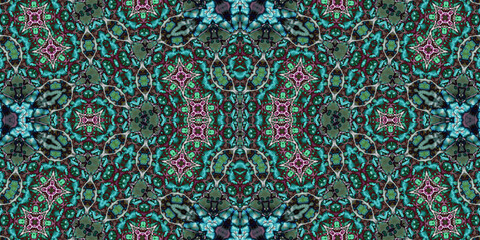 Seamless kaleidoscope pattern. The texture of the woven pattern. Endless pattern