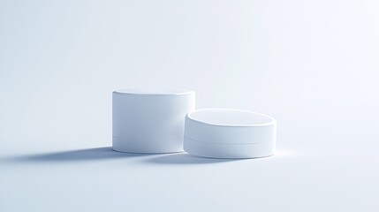 Minimalist Cosmetic Packaging Mockup on White Background