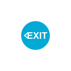 Exit door circle icon isolated on transparent background