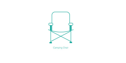 Vector Icon of Foldable Camping Chair for Outdoor Adventures