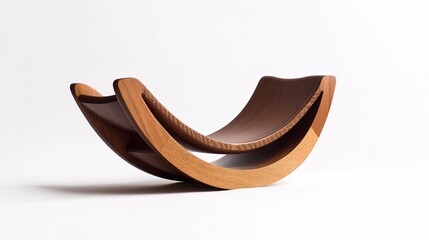 Elegant Wooden Rocker: A Modern Sculpture for Home Decor