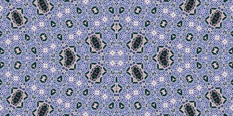 Seamless kaleidoscope pattern. The texture of the woven pattern. Endless pattern