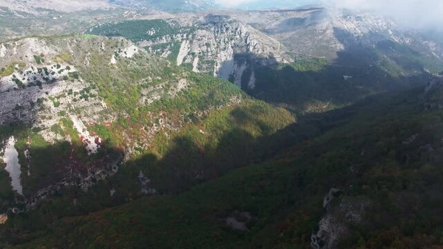 Aerial video of Col de Vence in France in the clouds