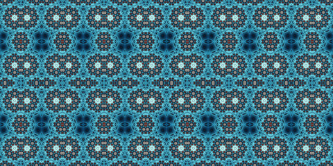 Seamless kaleidoscope pattern. The texture of the woven pattern. Endless pattern
