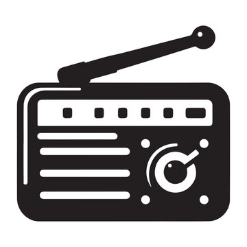 recommend clip art: Radio icon vector , Radio and Communication Equipment, Vintage radio silhouette isolated on white background
