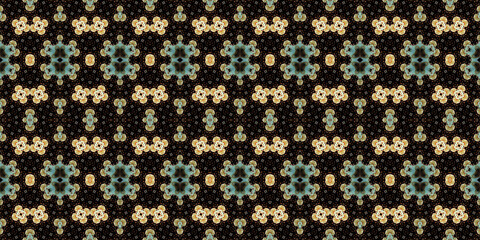 Seamless kaleidoscope pattern. The texture of the woven pattern. Endless pattern