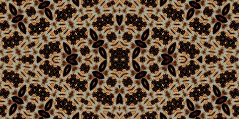 Seamless kaleidoscope pattern. The texture of the woven pattern. Endless pattern