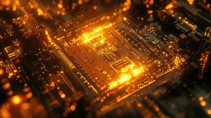 Obraz premium The Glowing Circuit Board Design