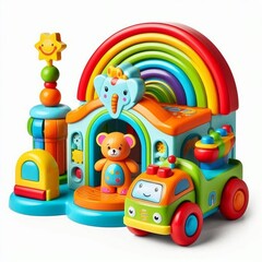Fototapeta premium Educational toys for early child development for toddlers AI generated.