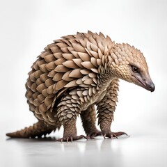 Obraz premium pangolin on white 