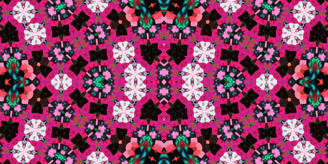 Seamless kaleidoscope pattern. The texture of the woven pattern. Endless pattern