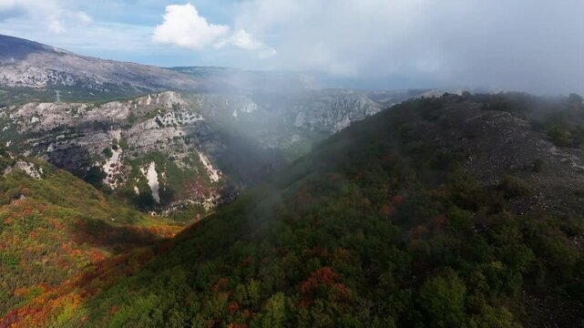 Panoramic drone view of Col de Vence in Provence, France