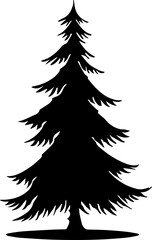 Fototapeta premium Black Silhouette Fir Tree Vector Icon for Nature Designs