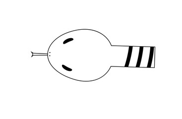 snake head black outline on white background