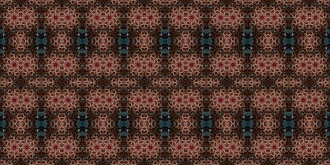 Seamless kaleidoscope pattern. The texture of the woven pattern. Endless pattern