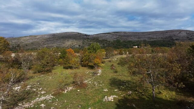 Panoramic wide view of Col de Vence in french Alps