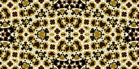 Seamless kaleidoscope pattern. The texture of the woven pattern. Endless pattern