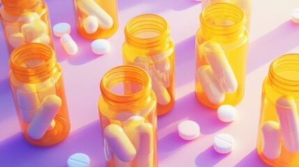 The Capsules in Bright Bottles