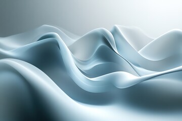 Obraz premium Smooth blue satin fabric waving, elegant texture