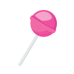 Sweet candy pink lollipop on stick