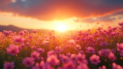 Panoramic View of Colorful Wildflower Meadow
