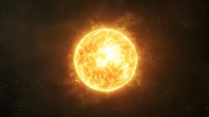 Fototapeta premium A Bright, Glowing Sun in a Dark, Starry Sky