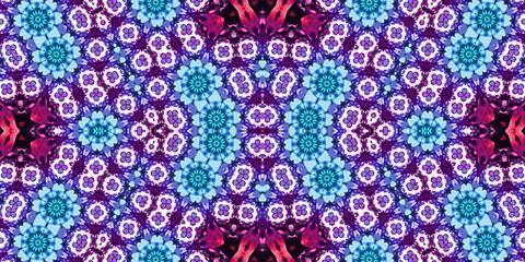 Seamless kaleidoscope pattern. The texture of the woven pattern. Endless pattern