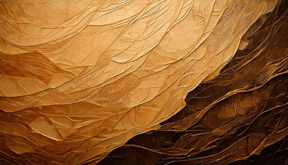 An oil painting with golden tone and brown