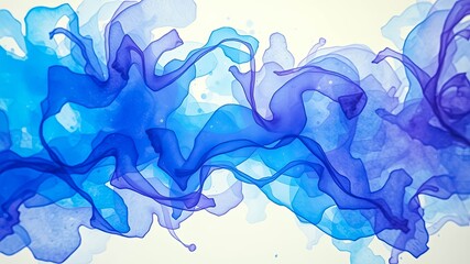 Abstract Blue and Purple Ink Swirls An Ethereal Artistic Expression