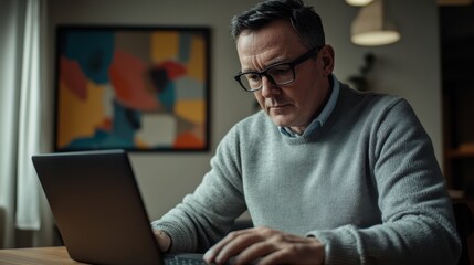 The Man Using a Laptop