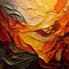 Colorful abstract painting with embosses