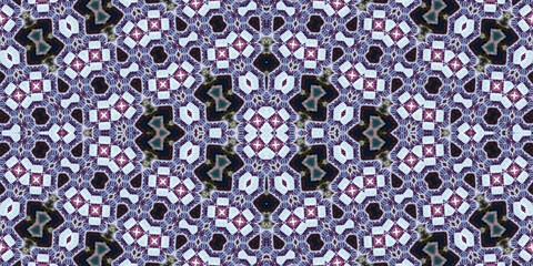 Seamless kaleidoscope pattern. The texture of the woven pattern. Endless pattern