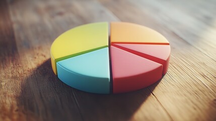 Fototapeta premium A Colorful Pie Chart Cut into Six Pieces 8K Realistic