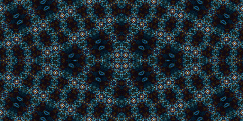 Seamless kaleidoscope pattern. The texture of the woven pattern. Endless pattern