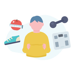 ダイエットをする肥満男性