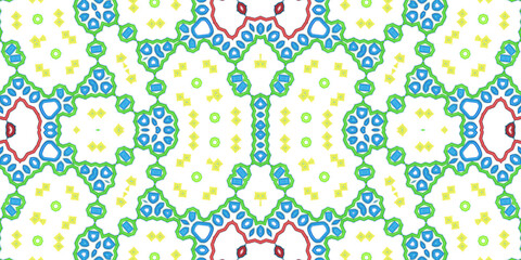 Seamless kaleidoscope pattern. The texture of the woven pattern. Endless pattern