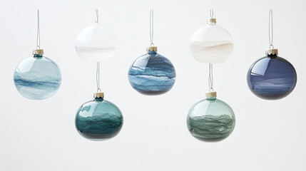 Ethereal Frosted Glass Ornaments in Soft Muted Holiday Colors