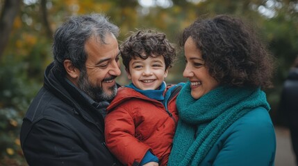 Fototapeta premium The Family Embracing in Nature