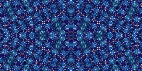 Seamless kaleidoscope pattern. The texture of the woven pattern. Endless pattern