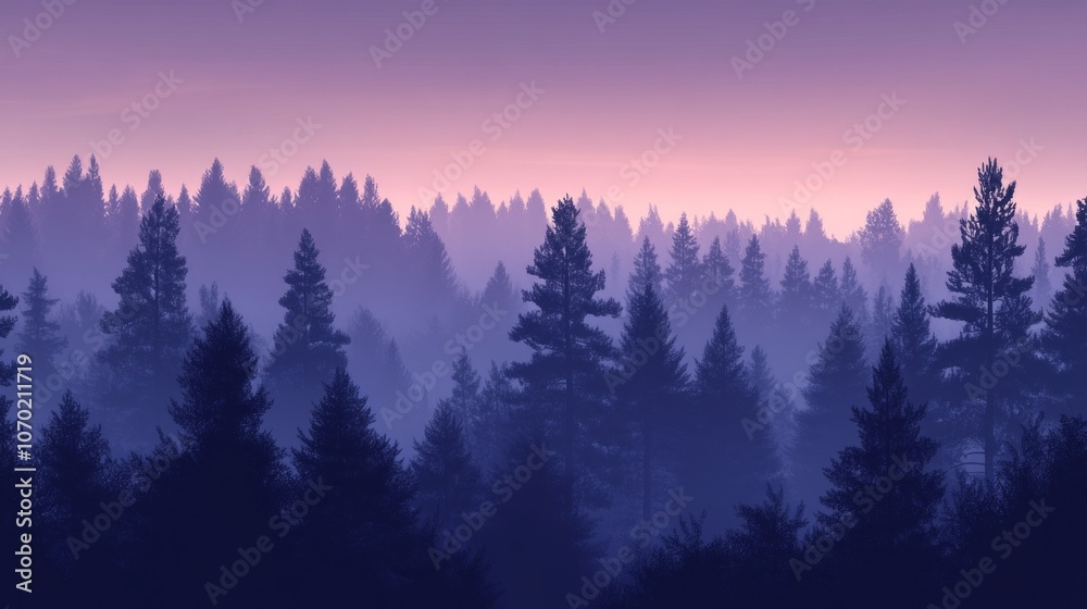 Poster A forest with trees in the background and a sky in the background