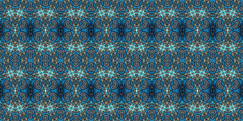 Fototapeta premium Seamless kaleidoscope pattern. The texture of the woven pattern. Endless pattern
