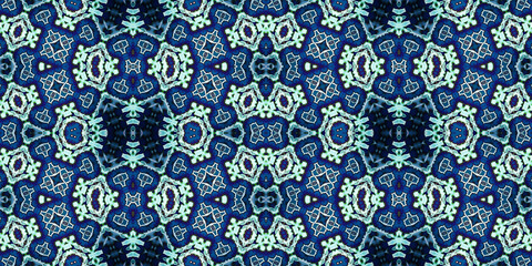 Seamless kaleidoscope pattern. The texture of the woven pattern. Endless pattern