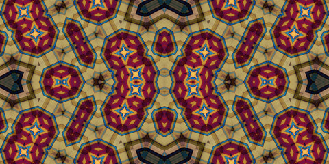 Seamless kaleidoscope pattern. The texture of the woven pattern. Endless pattern