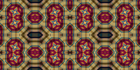 Seamless kaleidoscope pattern. The texture of the woven pattern. Endless pattern