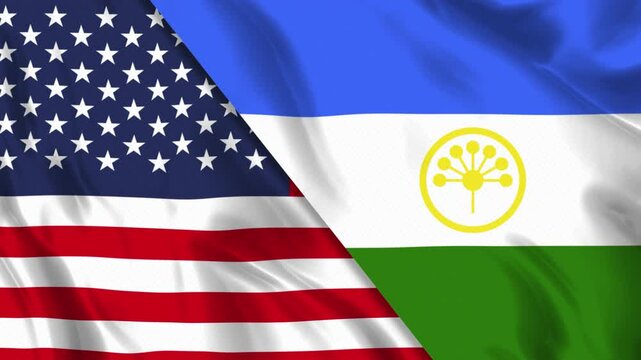 USA and Bashkortostan Flag Loop