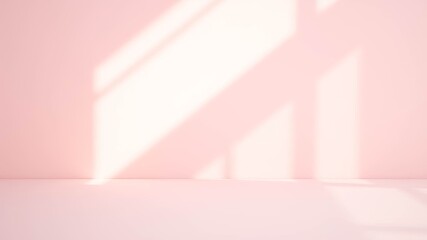 Fototapeta premium Sunlight Filtering Through Blinds Creates a Soft and Subtle Illumination on a Pink Wall